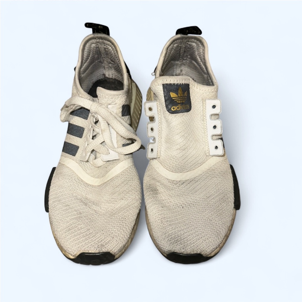 Adidas Men's Cream and Black Sneakers